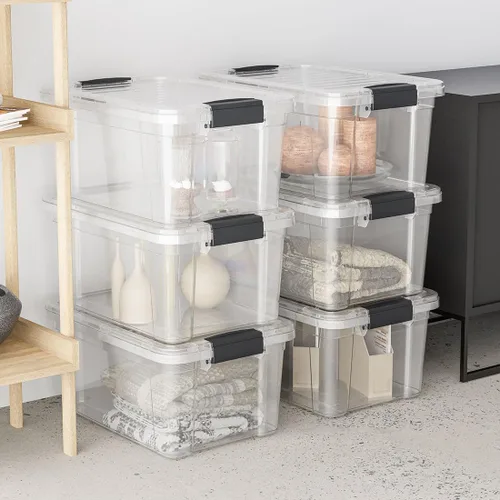 Vista 8 de Superio Caja de almacenamiento transparente con tapa, contenedores de plástico de 2.3 cuartos para organizar, cajas apilables, sin BPA, no tóxico
