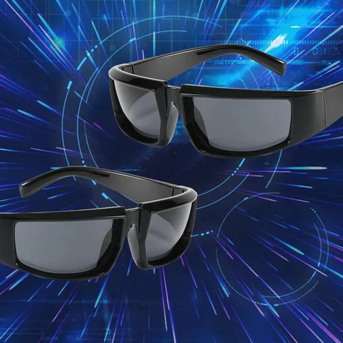 Vista 5 de Dollger Paquete de 2 lentes de sol envolventes futuristas para mujeres y hombres, moda Y2K Biker Rider Visor Shield para deportes al aire libre