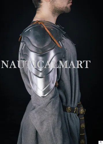 Vista 3 de NauticalMart Espaldero de caballero de acero, armadura medieval de hombro LARP par disfraz de Halloween