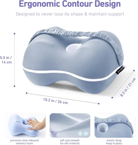 Vista 2 de Almohada de rodilla para personas que duermen de lado, almohada suave de alineación de la columna vertebral, almohadas de espuma viscoelástica