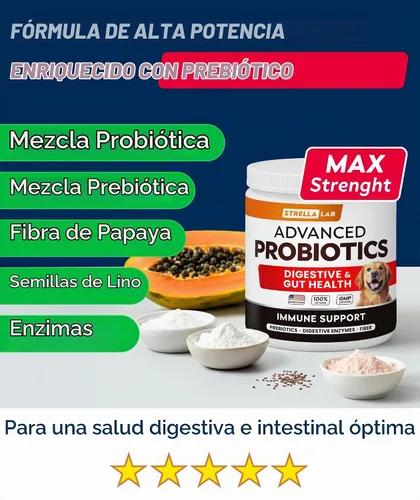 Vista 3 de STRELLALAB Advanced Dog Probiotics Chews - 60 Billion CFU per jar Masticables probióticos
