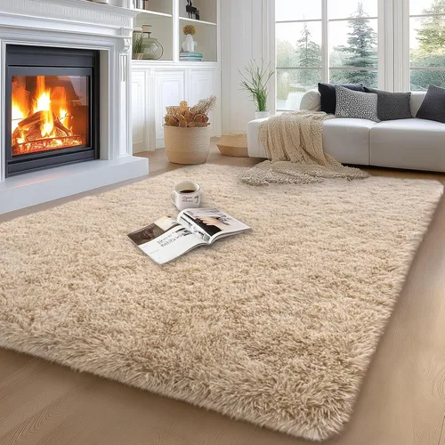 Vista 71 de qulint Alfombra negra para dormitorio, alfombra de área pequeña de 2 x 3 pies para habitación de niños, alfombra suave y mullida para sala de estar