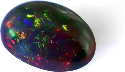 Vista 3 de Cabujón ovalado de 4.85 quilates (0.394 x 0.551 x 0.256in), ópalo etíope negro, piedra preciosa suelta natural, perfecta para regalo, Gema, ópalo