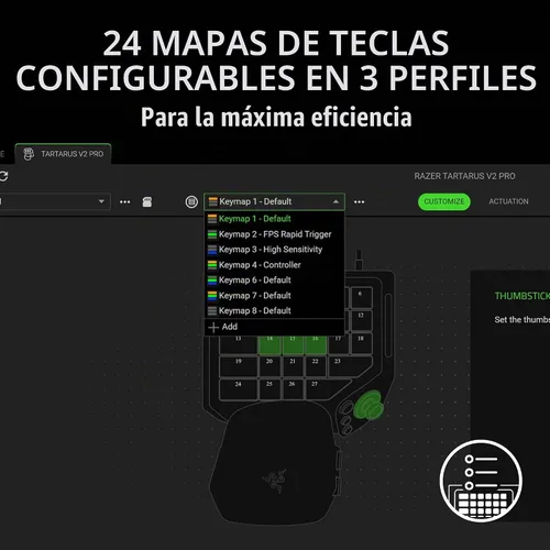 Vista 5 de Razer Tartarus V2 Pro - Teclado analógico óptico para juegos con cable