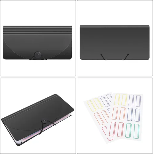 Vista 5 de Organizador de Recibos en Soporte Uquelic - Carpeta con 13 Bolsillos Expandibles para Almacenamiento de Cupones/Organizador de Facturas de Gran
