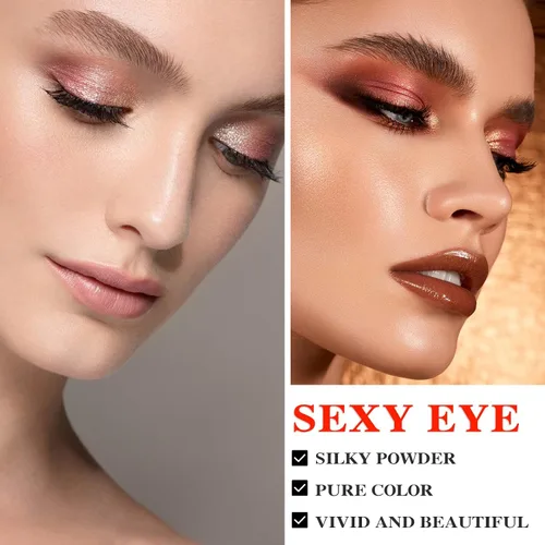 Vista 3 de Paleta de sombra de ojos desnudos de 10 colores, paleta de sombra de ojos mate nude, paleta de sombra de ojos con pigmento de purpurina natural, A+B