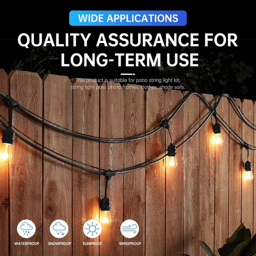 Vista 7 de Kit de colgamiento de luces de cadena YingYa BIS de 165 pies, kit de cable de acero inoxidable 304 - Capacidad resistente de 480 libras, tensores