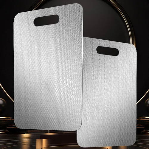 Vista 8 de Tabla de cortar, tabla de cortar de acero inoxidable, diseño de doble cara de 13.39 x 9.06 pulgadas, antidaños, herramienta de cocina para verduras