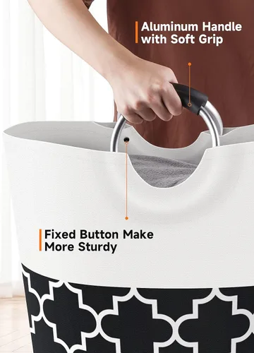 Vista 4 de Fabspace Cesta Grande para Ropa Sucia Cesto para Ropa Sucia Bolsa Contenedor de Lavado Bolsa para Ropa Plegable Alta con Asas Impermeable Viaje Baño
