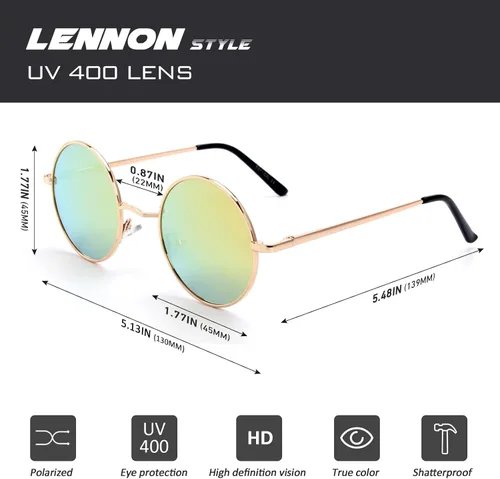 Vista 3 de CGID E01 Lennon - Gafas de sol polarizadas redondas unisex