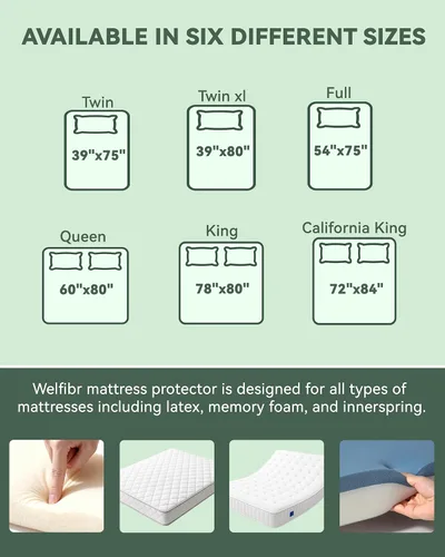 Vista 9 de Protector de colchón impermeable, 15% viscosa de bambú, funda de enfriamiento para personas que duermen con calor, tela de aire 3D, transpirable