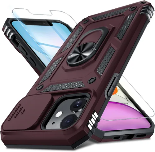 Vista 144 de Janmitta Funda para iPhone 8 Plus/7 Plus/6 Plus, Cubierta de Teléfono con Cubierta Deslizante Integrada para Lente de Cámara + Protector