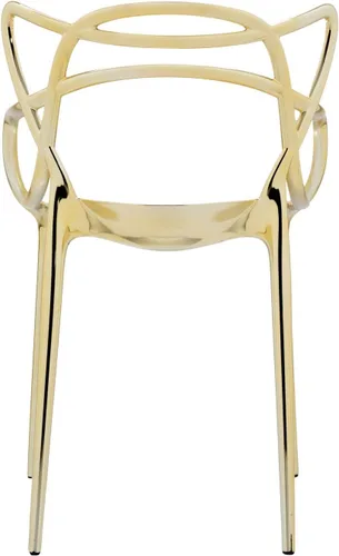 Vista 6 de Kartell Silla Masters de Philippe Starck con Eugeni Quitllet, paquete de 2, dorado metálico Metálico Dorado