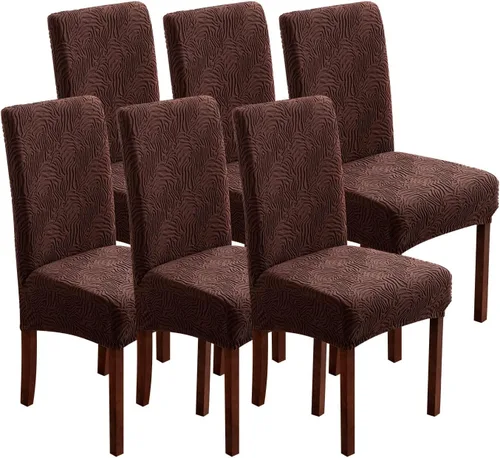 Vista 20 de Fundas para Sillas de Comedor, Fundas para Sillas de Comedor Elásticas Parsons, Protector de Sillas de Cocina para Comedor, Extraíbles, Lavables