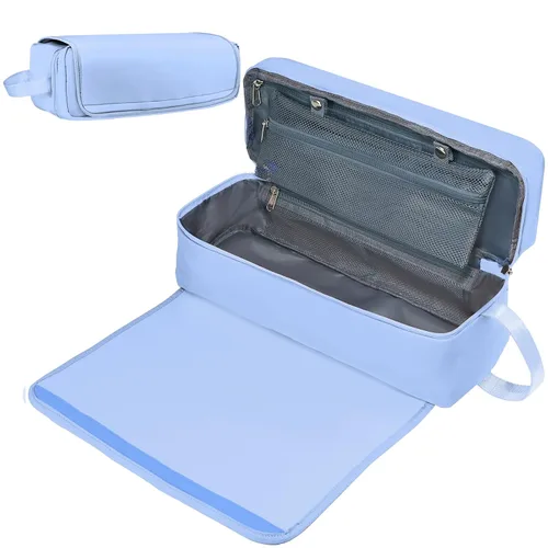 Vista 10 de Bolsa de Viaje para Herramientas de Cabello con Alfombrilla Resistente al Calor Estuche de Almacenamiento de Accesorios de Peinado para Secador