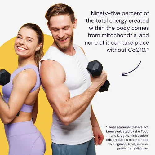 Vista 6 de Healthy Origins® CoQ10 600 mg - Ubiquinona trans-isómera natural - Fermentado con levadura, apoya la salud del corazón y la energía celular - 30