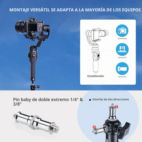Vista 3 de 【Resistente de 16 pies】Trípode RAUBAY Extreme Tall para cámara de video deportiva con amortiguación de aire, soporte de luz telescópico de aleación