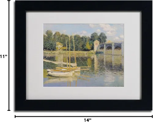 Vista 5 de Trademark Fine Art Claude Monet - Lienzo decorativo para pared, marco negro, 11 x 14 pulgadas