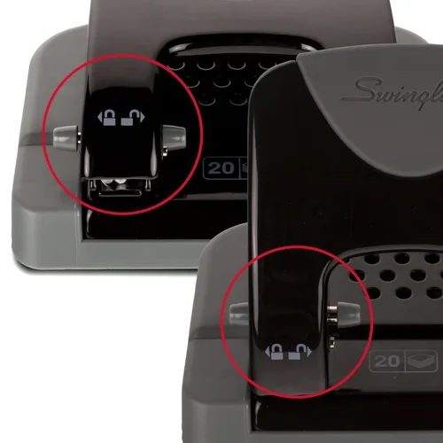 Vista 7 de Swingline - Perforadora de 2 agujeros, perforadora de 20 hojas, perforadora de papel, mango de confort de bajo esfuerzo SmartTouch, guía