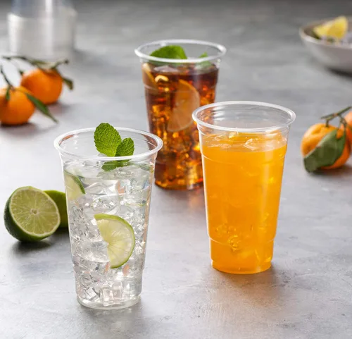 Vista 5 de Vasos de PET transparentes para café helado, batido, 24 onzas, paquete de 100