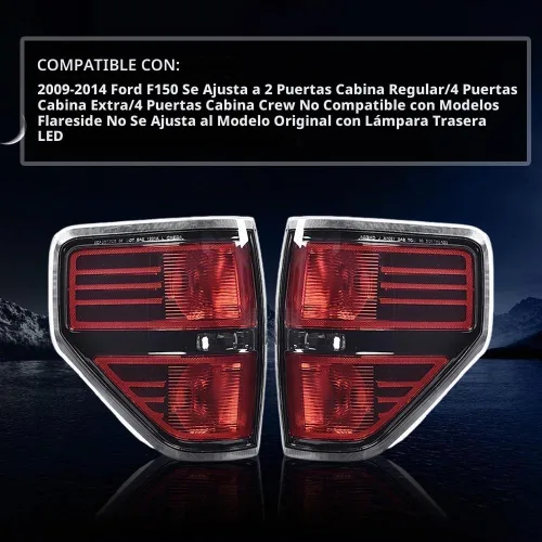 Vista 2 de PIT66 Conjunto de faros y luces traseras para Ford F150 2009-2014