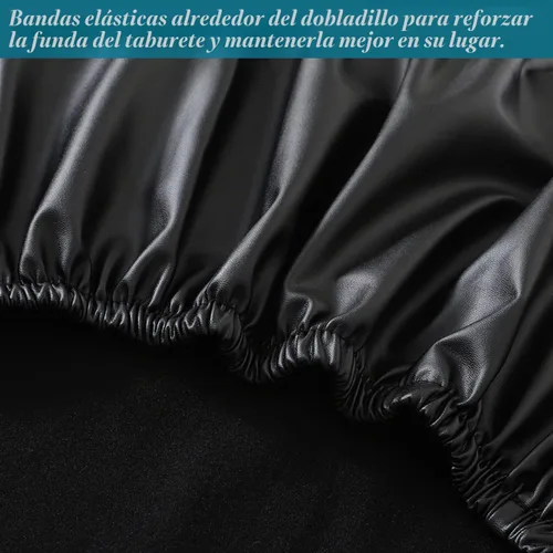 Vista 6 de Fundas para taburetes, paquete de 2 fundas elásticas impermeables de poliuretano para taburetes de bar, extraíbles y lavables, con bandas elásticas
