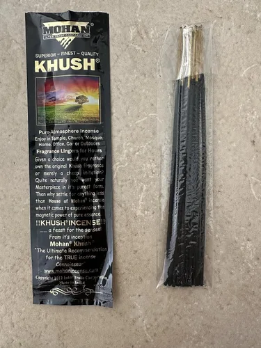 Vista 4 de Mohan Aroma de incienso Khush, 1 paquete de 250 varillas (8 pulgadas de alto) – Fabricante del famoso aroma Khush (Khush)