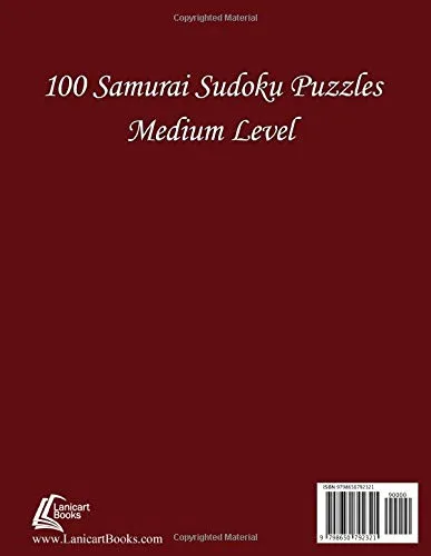 Vista 2 de Samurai Sudoku Puzzles - Large Print for Adults - Medium Level N42 100 Medium Samurai Sudoku Puzzles - Big Size (8,5 x 11) and Large Print