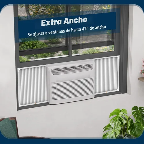 Vista 9 de Paneles laterales de aire acondicionado de ventana ajustables con juego de marco, paneles laterales de CA extra anchos para unidades de CA de 5000 a
