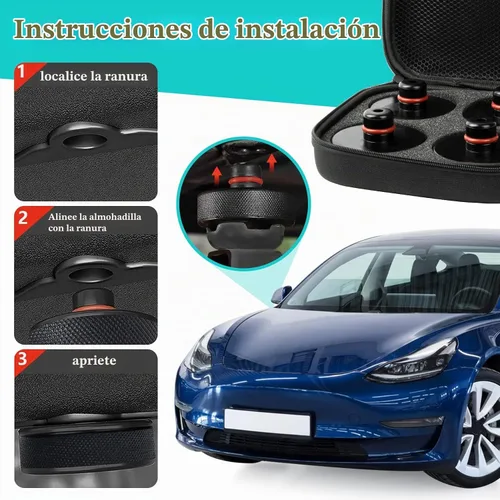 Vista 6 de PSLER Almohadilla para gato para Tesla 3/Y/X/S - Discos de gato elevador para Tesla Model 3 Y X S Accesorios Soporte de gato de piso rápido