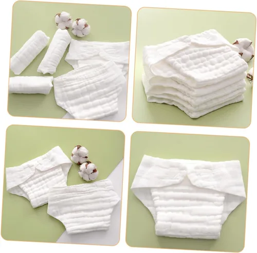 Vista 8 de 5 fundas de pañales de algodón lavables y reutilizables para niños y niñas, de alta absorción, suaves, transpirables, lavables a máquina, pañales s