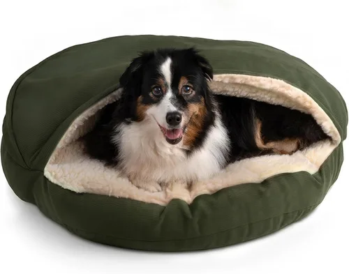 Vista 19 de Snoozer Cama de lujo de microsuede acogedora estilo cueva para mascotas, pequeña, antracita For small sized pets, Removable washable cover
