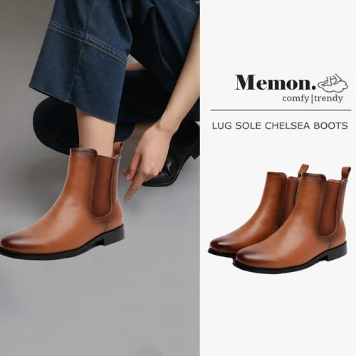 Vista 2 de MEMON Botas Chelsea para mujer, botines de tacón bajo para mujer, estilo casual, cómodo, negro, botines al tobillo