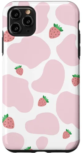 Vista 13 de Baby Pink Cow Print Pattern Cute Strawberry Cow Animal Gift Case for iPhone 17