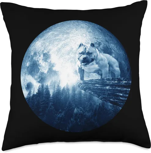 Vista 5 de American Bully Dog Shirts and Gifts American Bully Moon Mom Dad - Almohada para mujeres, hombres, amantes de los perros, 16 x 16 pulgadas, multicolor