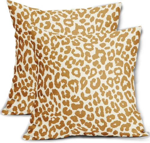 Vista 10 de Juego de 2 fundas de almohada con estampado de leopardo negro de 16 x 16 pulgadas, diseño de animal de guepardo, chinoiserie, fundas de almohada