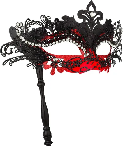 Vista 19 de Hoshin Máscara de mascarada con palo, decoraciones de Mardi Gras, máscaras venecianas para mujer