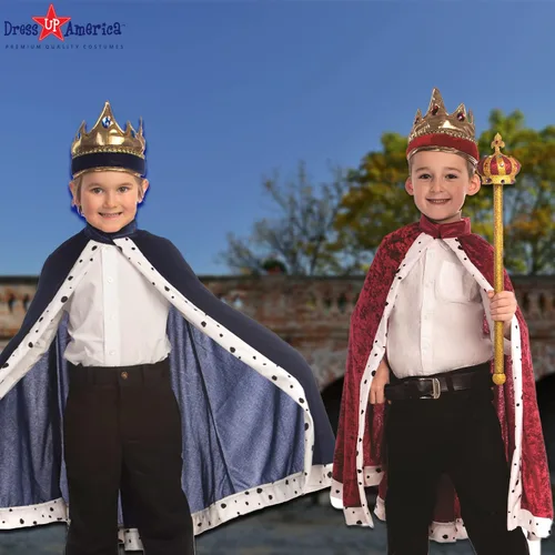 Vista 7 de Dress Up America Corona y bata de rey - Disfraz de rey para niños - Talla única