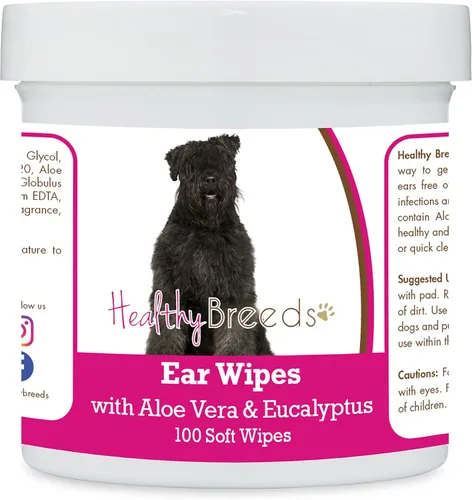 Vista 24 de Healthy Breeds Affenpinscher Toallitas de limpieza de oídos con aloe y eucalipto para perros, 100