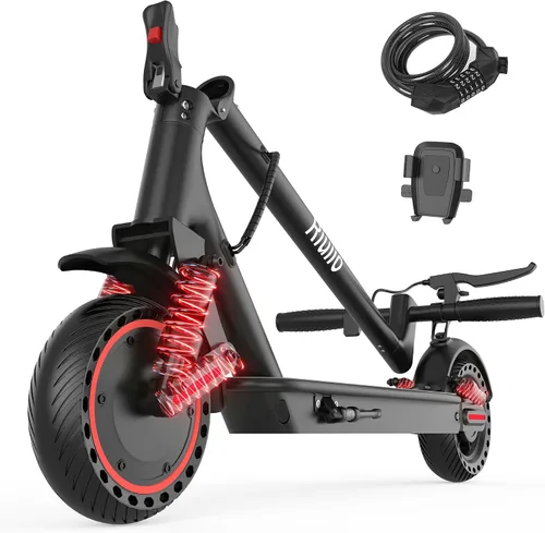 Vista 6 de Scooter eléctrico, scooter E de largo alcance de 21-35 mi para adultos Negro y naranja