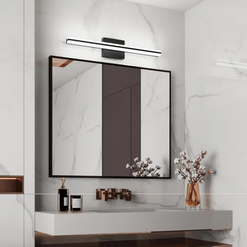 Vista 3 de SOLFART Luces de tocador de baño sobre espejo 14W 60 cm Luz de baño moderna negra 6000K ND