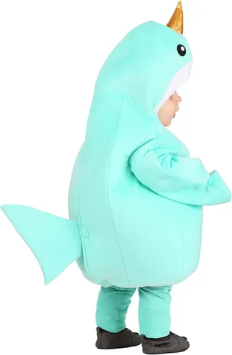 Vista 3 de Disfraz de bebé Narwhal azul