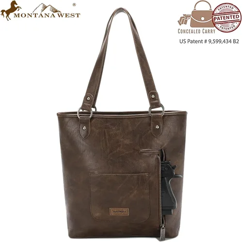Vista 3 de Trinity Ranch Tooling Collection - Bolso oculto con flecos para mujer bolsos de moda occidental con cartera