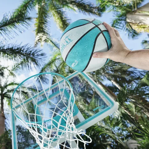 Vista 5 de Dunn-Rite Products Deck Shoot - Juego de aros de baloncesto montados junto a la piscina, elige blanco o transparente