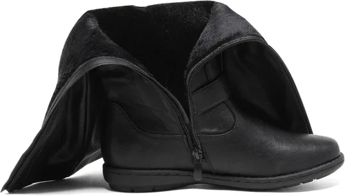 Vista 4 de DREAM PAIRS - Botas de invierno altas hasta la rodilla con forro de piel sintética para mujer