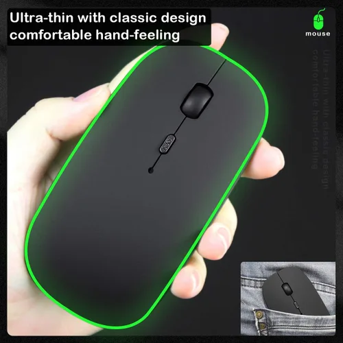 Vista 2 de Bluetooth Mouse, Rechargeable Wireless Mouse Dual Mode(Bluetooth 5.0+USB),Silent Slim with Adjustable DPI Computer mice for