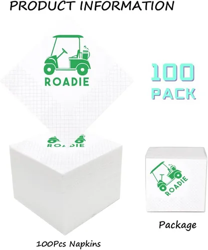 Vista 2 de Servilletas de cóctel de golf, paquete de 100 servilletas de papel con temática de golf Par-Fect Together para boda, ensayo, cena, despedida