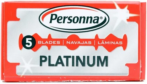 Vista 2 de Personna Platino Rojo Cromo Doble Filo Acero Inoxidable 100 Cuchillas 20BX