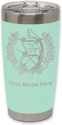 Vista 39 de LaserGram - Vaso personalizado de 20 onzas, bandera de Guatemala (negro) Regalo grabado, acero inoxidable aislado al vacío, grabado con láser
