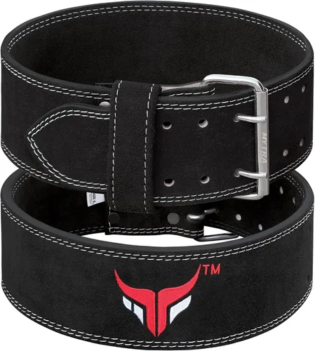 Vista 7 de Mytra Fusion Weight Lifting Belt Double Prong Buckle Power Lifting Belt Leather Weightlifting Belt for Training Gym Workout